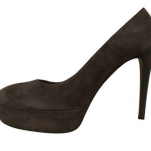STUART WEIZMANN SUEDE PLATFORM PUMPS